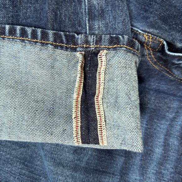 Polo Ralph Lauren Hampton Straight Mens Jeans Dark Wash Denim 34x30 Selvedge Red - Picture 2 of 14